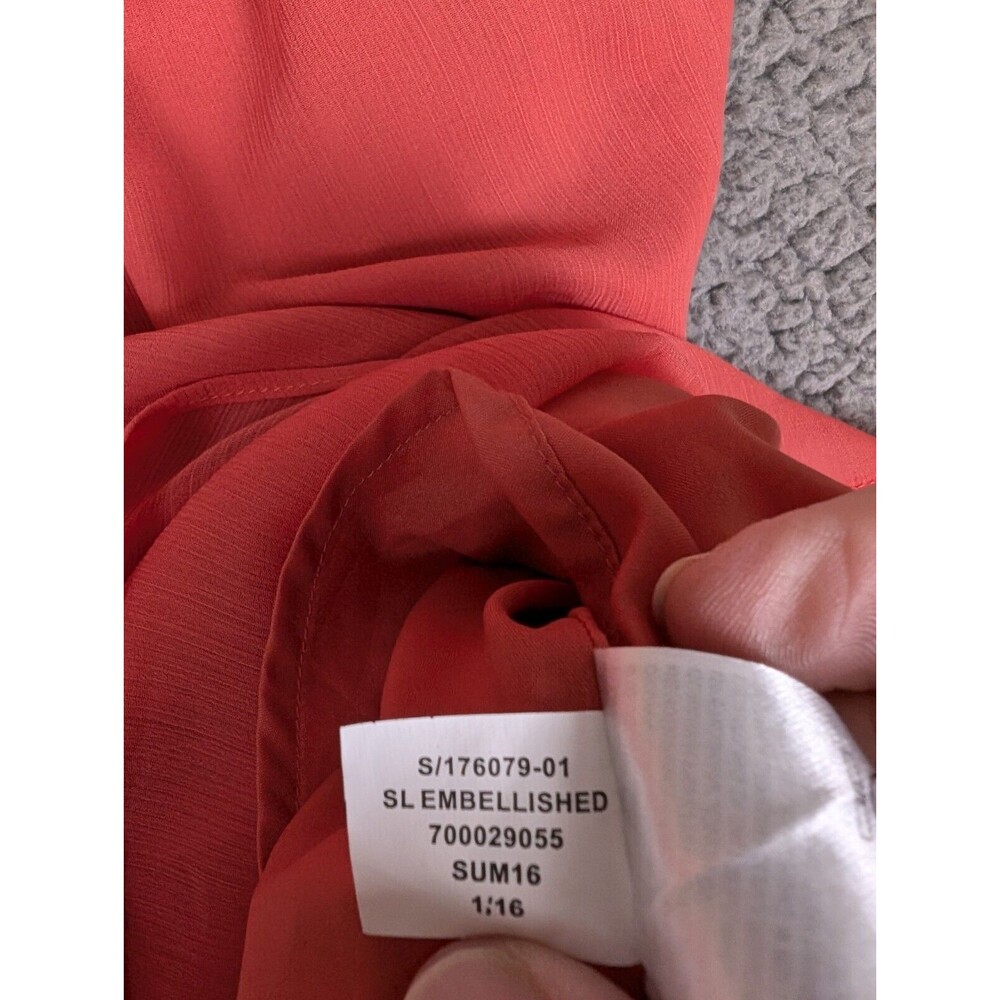 Banana Republic Tank Top Woven Macrame Size M Red Lightweight Spaghetti Straps - Picture 10 of 12